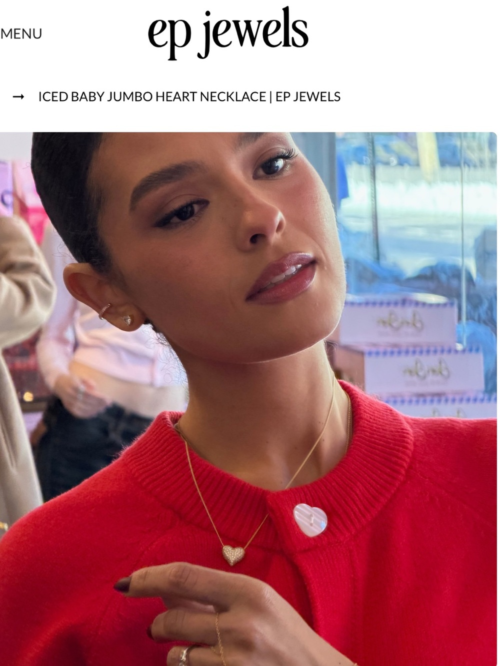 ep jewels Iced Baby Jumbo Heart Necklace NIB - Picture 6 of 7
